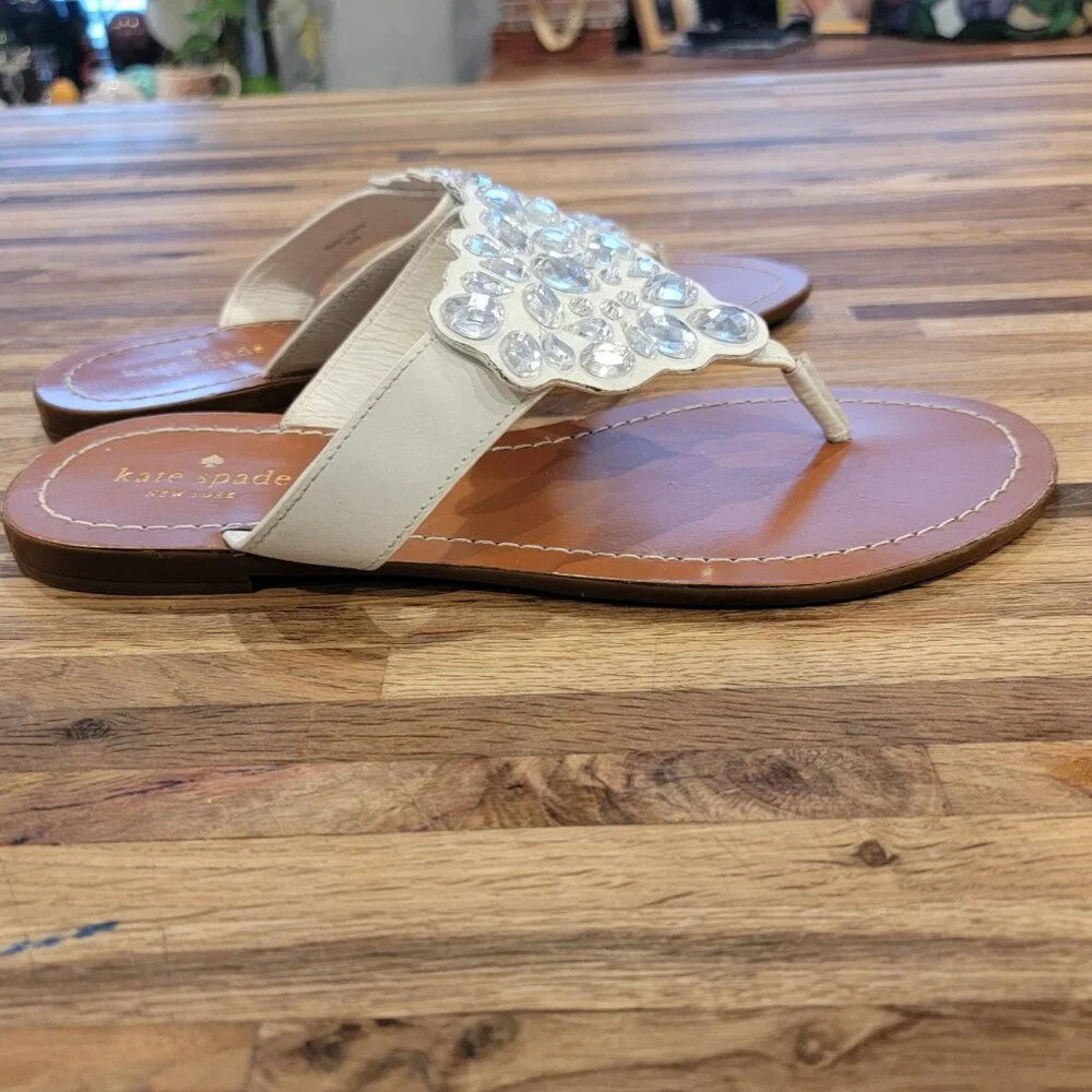 Kate Spade Cora Jeweled Thong Toe Flat Sandals